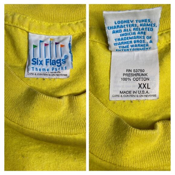 Vintage Single Stitch Tweety Bird Face Looney Tunes T Shirt - Men's Size XXL - Picture 3 of 4